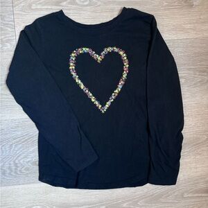 Old Navy Black Long Sleeve Graphic T Shirt Size Large (10-12)